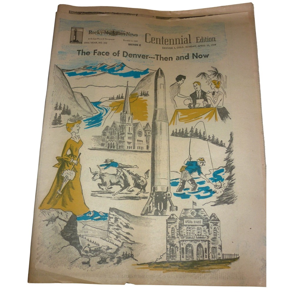 1959 Rocky Mountain‎ News Centennial Edition Section E Denver Colorado History